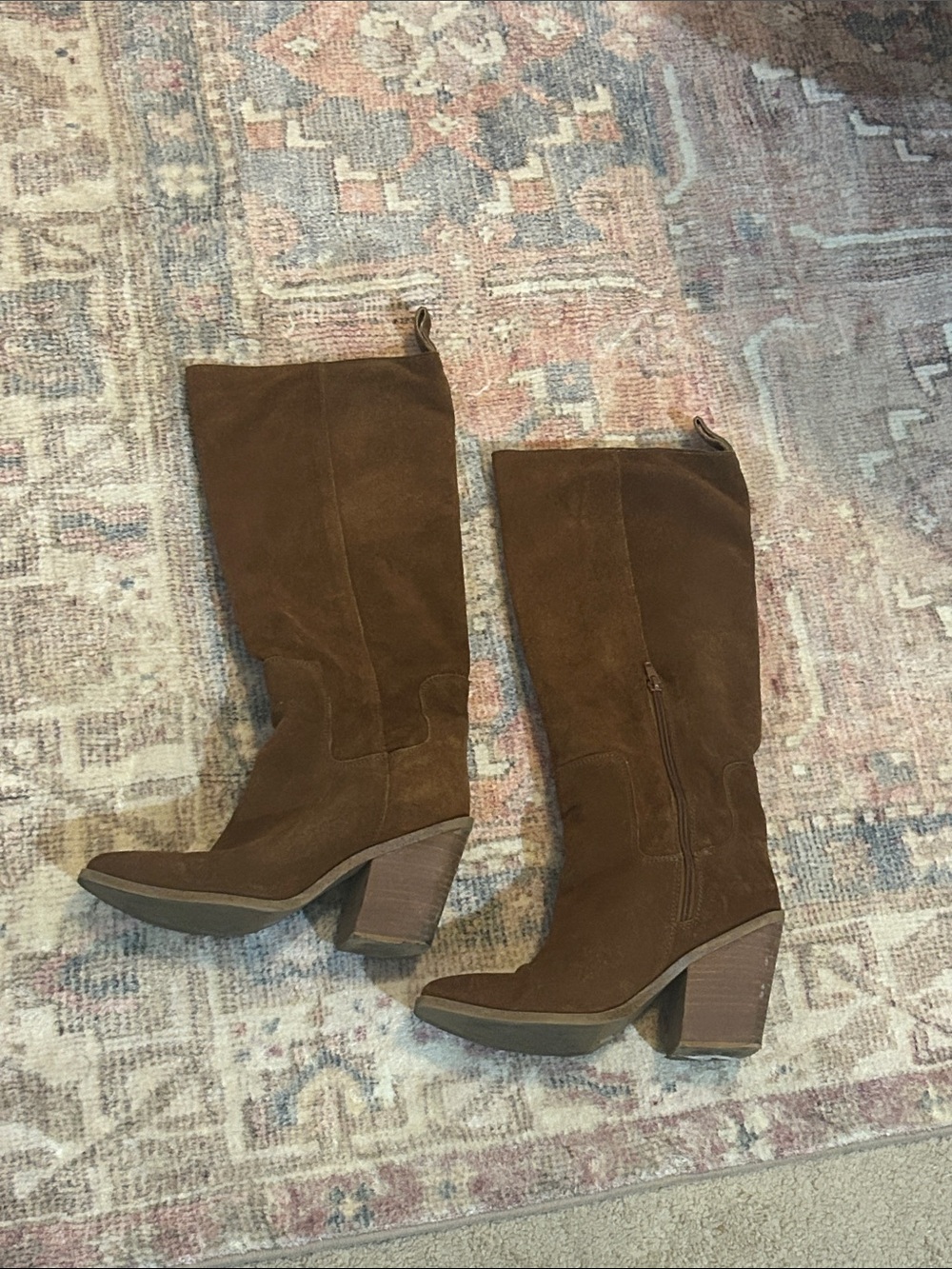 Steve Madden Brown Suede Mid-Calf Heeled Boots